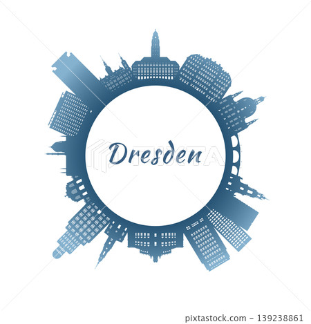Dresden skyline with colorful buildings. Dresden skyline with colorful buildings. 139238861