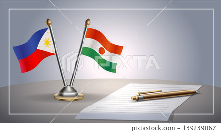 Small national flag of Philippine and Niger flag Relation, Template Vector Illustration Small national flag of Philippine and Niger flag Relation, Template Vector Illustration 139239067