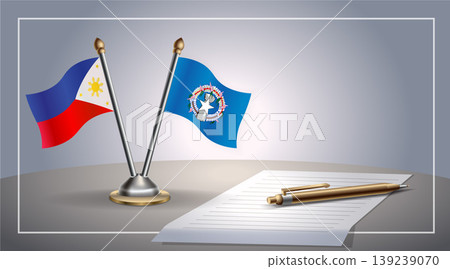 Small national flag of Philippine and Northern Marianas flag Relation, Template Vector Illustration Small national flag of Philippine and Northern Marianas flag Relation, Template Vector Illustration 139239070