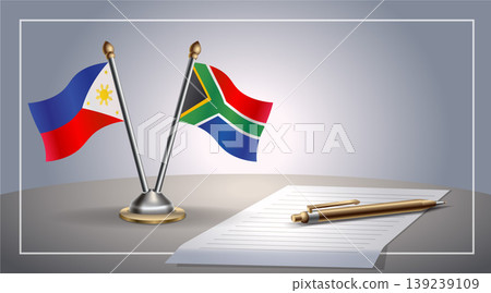 Small national flag of Philippine and South Africa flag Relation, Template Vector Illustration Small national flag of Philippine and South Africa flag Relation, Template Vector Illustration 139239109