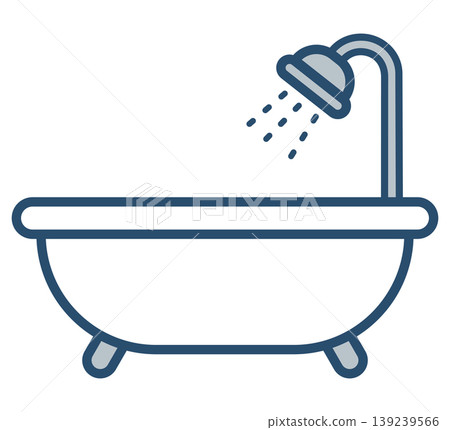 Simple icon for a bathtub. Simple icon for a bathtub. 139239566