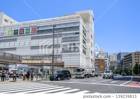 Urban landscape of Shinagawa Ward, Tokyo: Meguro Street in front of Meguro Station Urban landscape of Shinagawa Ward, Tokyo: Meguro Street in front of Meguro Station 139239813