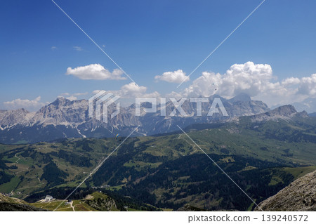 paragliding in dolomites mountains paragliding in dolomites mountains 139240572