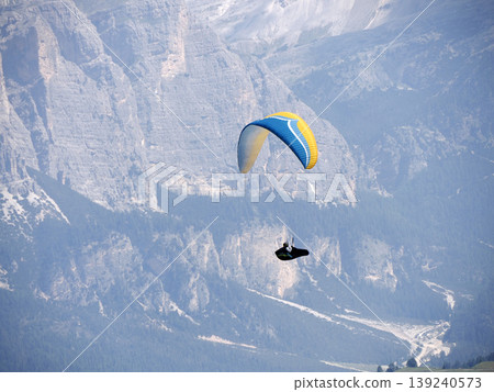 paragliding in dolomites mountains 139240573