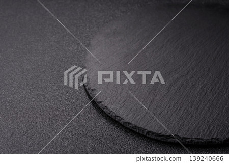 A blank slate board on a dark background for Asian food. A blank slate board A blank slate board on a dark background for Asian food. A blank slate board 139240666