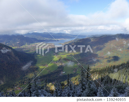 Tegernsee lake,  Bodenschneid mountain tour in springtime, Bavaria, Germany 139240935