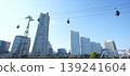 A view of skyscrapers and a cable car. 139241604