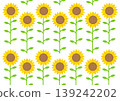 向日葵花卉圖案插圖背景素材 139242202