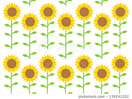 Sunflower floral pattern illustration background material Sunflower floral pattern illustration background material 139242202