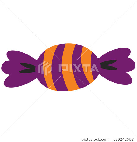 Oval Halloween candy purple orange striped vector Oval Halloween candy purple orange striped vector 139242598