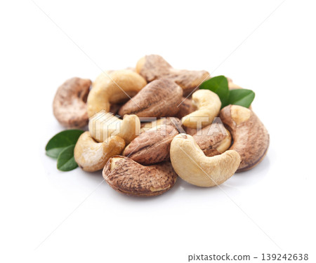 Cashew nuts on white Cashew nuts on white 139242638