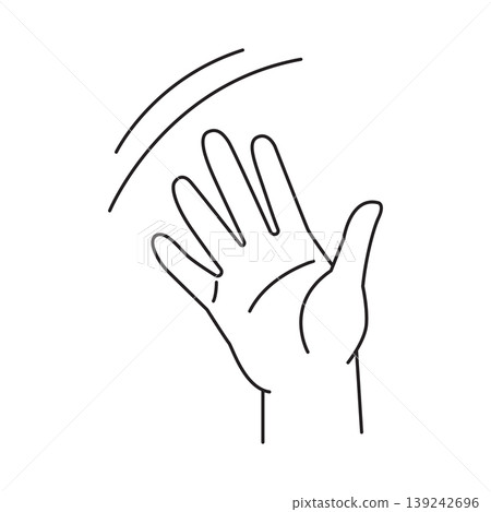 Doodle Hand Waving Hello Doodle Hand Waving Hello 139242696