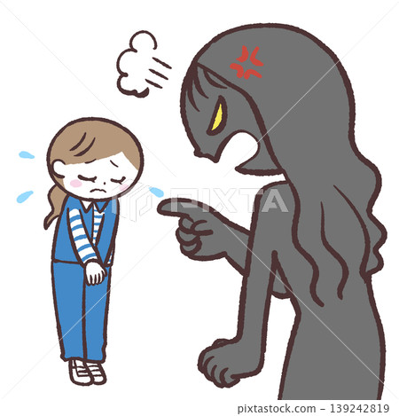Illustration of a person yelling at a store clerk 139242819
