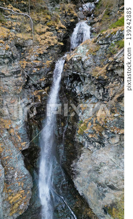 Jungfernsprung Waterfall in forest mountain Austria Jungfernsprung Waterfall in forest mountain Austria 139242885