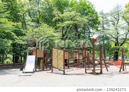 Play equipment in the park Play equipment in the park 139243273