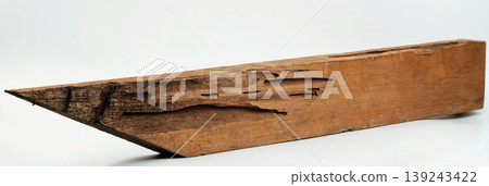 Damaged wooden plank isolated Damaged wooden plank isolated 139243422