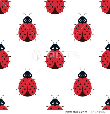 cartoon ladybug seamless pattern 139244028