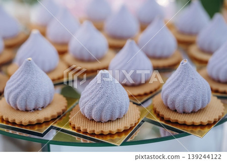Ready to eat. Detailed close up view of bunch of delicious sweets, celebration event Ready to eat. Detailed close up view of bunch of delicious sweets, celebration event 139244122
