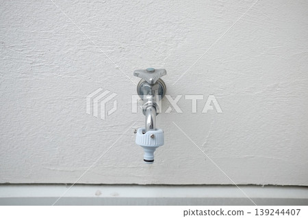Faucet installed on the balcony Faucet installed on the balcony 139244407