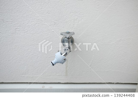 Faucet installed on the balcony Faucet installed on the balcony 139244408