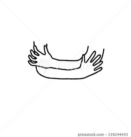 Hugging hands, hand drawn doodle arm hug, support and love gesture sketch. Minimalist line art embracing silhouette, care friendship symbol, human touch outline ink. Hugging hands concept Hugging hands, hand drawn doodle arm hug, support and love gesture sketch. Minimalist line art embracing silhouette, care friendship symbol, human touch outline ink. Hugging hands concept 139244433