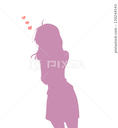 女性上班族,浪漫,剪影 女性上班族,浪漫,剪影 139244543