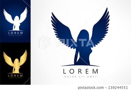 Angel woman logo vector. Design illustration 139244551