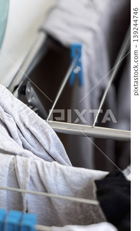 Freshly Laundered Clothes Drying on a Clothesline Freshly Laundered Clothes Drying on a Clothesline 139244746