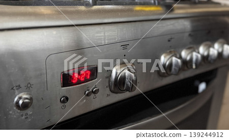 Modern Kitchen Oven Control Panel with Digital Display Modern Kitchen Oven Control Panel with Digital Display 139244912