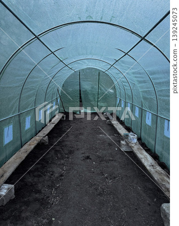 Inside a Greenhouse Cultivating Plants in a Controlled Environment 139245073