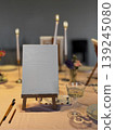 Elegant Table Setting with Blank Canvas for Creative Inspiration 139245080