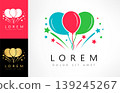 air balloons and fireworks logo vector 139245267