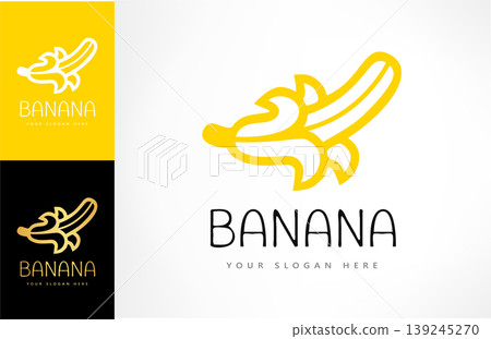 Banana logo vector. Fruit illustration Banana logo vector. Fruit illustration 139245270