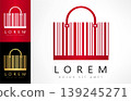 Bag barcode logo vector. Shopping symbol. 139245271