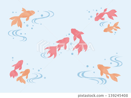 Simple watercolor illustration of a goldfish 139245408
