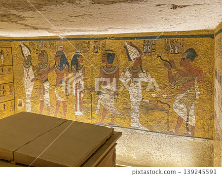 Tomb of Tutankhamun KV62 in the Egyptian Valley of the Kings, in the Theban necropolis, Egypt, Luxor Tomb of Tutankhamun KV62 in the Egyptian Valley of the Kings, in the Theban necropolis, Egypt, Luxor 139245591