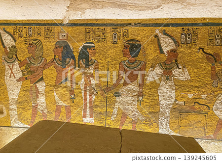 Tomb of Tutankhamun KV62 in the Egyptian Valley of the Kings, in the Theban necropolis, Egypt, Luxor Tomb of Tutankhamun KV62 in the Egyptian Valley of the Kings, in the Theban necropolis, Egypt, Luxor 139245605