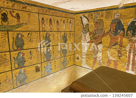 Tomb of Tutankhamun KV62 in the Egyptian Valley of the Kings, in the Theban necropolis, Egypt, Luxor Tomb of Tutankhamun KV62 in the Egyptian Valley of the Kings, in the Theban necropolis, Egypt, Luxor 139245607