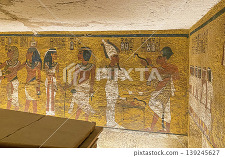 Tomb of Tutankhamun KV62 in the Egyptian Valley of the Kings, in the Theban necropolis, Egypt, Luxor Tomb of Tutankhamun KV62 in the Egyptian Valley of the Kings, in the Theban necropolis, Egypt, Luxor 139245627