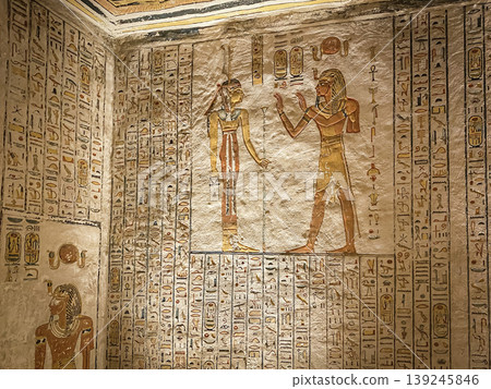 Tomb of Memnon KV9 in the Egyptian Valley of the Kings, in the Theban necropolis, Egypt, Luxor Tomb of Memnon KV9 in the Egyptian Valley of the Kings, in the Theban necropolis, Egypt, Luxor 139245846