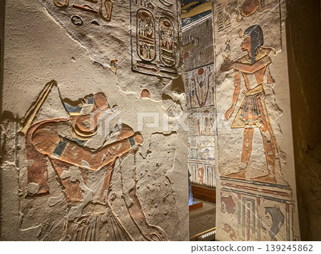 Tomb of Memnon KV9 in the Egyptian Valley of the Kings, in the Theban necropolis, Egypt, Luxor Tomb of Memnon KV9 in the Egyptian Valley of the Kings, in the Theban necropolis, Egypt, Luxor 139245862