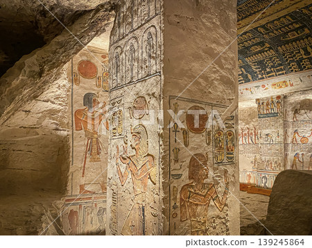 Tomb of Memnon KV9 in the Egyptian Valley of the Kings, in the Theban necropolis, Egypt, Luxor Tomb of Memnon KV9 in the Egyptian Valley of the Kings, in the Theban necropolis, Egypt, Luxor 139245864