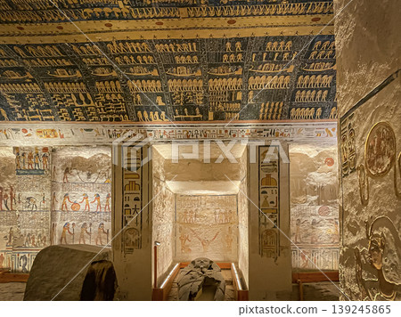 Tomb of Memnon KV9 in the Egyptian Valley of the Kings, in the Theban necropolis, Egypt, Luxor Tomb of Memnon KV9 in the Egyptian Valley of the Kings, in the Theban necropolis, Egypt, Luxor 139245865