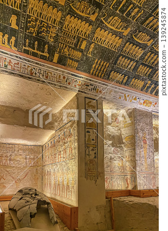 Tomb of Memnon KV9 in the Egyptian Valley of the Kings, in the Theban necropolis, Egypt, Luxor Tomb of Memnon KV9 in the Egyptian Valley of the Kings, in the Theban necropolis, Egypt, Luxor 139245874