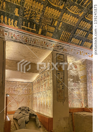 Tomb of Memnon KV9 in the Egyptian Valley of the Kings, in the Theban necropolis, Egypt, Luxor Tomb of Memnon KV9 in the Egyptian Valley of the Kings, in the Theban necropolis, Egypt, Luxor 139245875