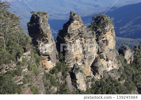 The Three Sister rock formation. The Three Sister rock formation. 139245984