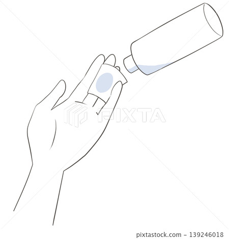 Place a cotton pad on your hand and apply lotion. Place a cotton pad on your hand and apply lotion. 139246018