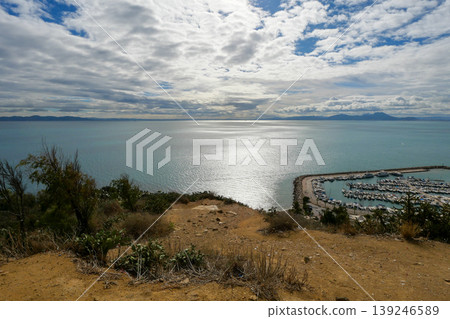 View of the Gulf of Tunis from Sidi Bou Said in Tunis, Tunisia. View of the Gulf of Tunis from Sidi Bou Said in Tunis, Tunisia. 139246589