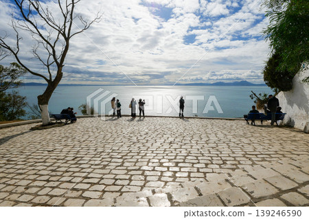 View of the Gulf of Tunis from Sidi Bou Said in Tunis, Tunisia. View of the Gulf of Tunis from Sidi Bou Said in Tunis, Tunisia. 139246590