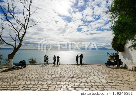View of the Gulf of Tunis from Sidi Bou Said in Tunis, Tunisia. View of the Gulf of Tunis from Sidi Bou Said in Tunis, Tunisia. 139246591